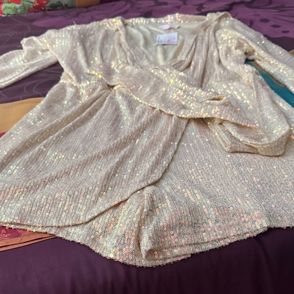 Pink Lily Gold Sequin Wrap Blouse - Picture 3 of 3